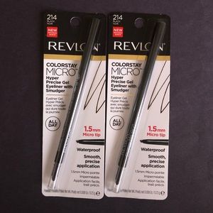 2 Revlon Colorstay Micro Hyper Precise Gel Eyeliner with Smudger. Black